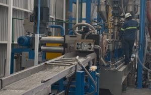 北美洲 1200 kg/h rPET 瓶片回收造粒生产线现场